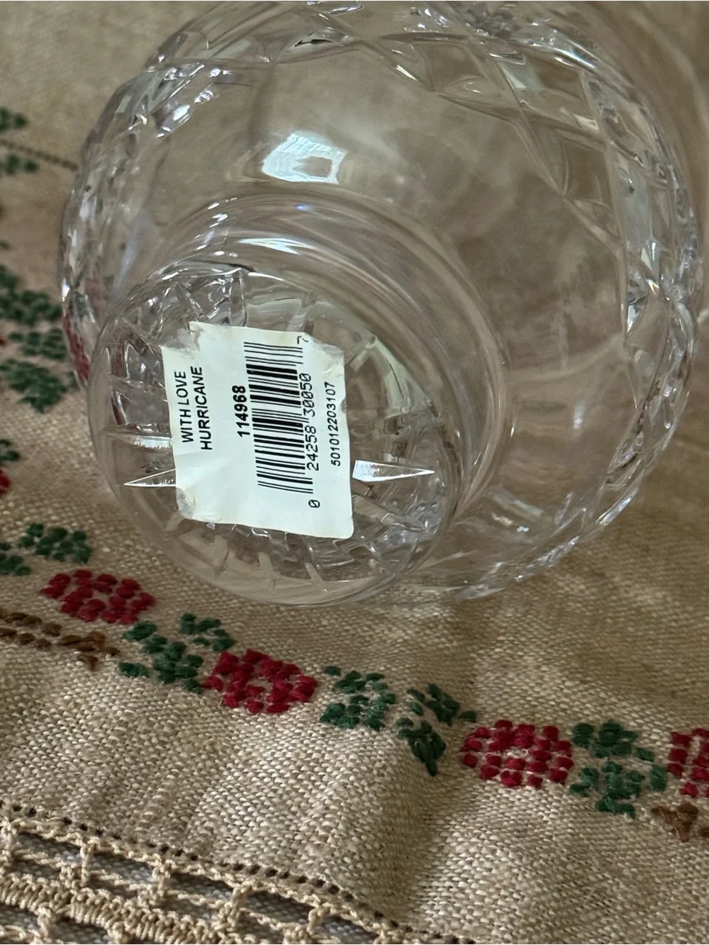 Waterford Crystal With Love Hurricane Candle Votive Lamp